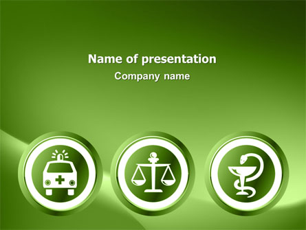 Signs Of Medicine In A Green Colors Presentation Template, Master Slide