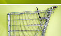 Shopping Cart On Olive Background Presentation Template