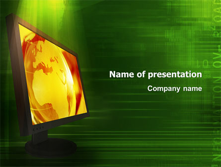 LCD Computer Monitor Presentation Template, Master Slide