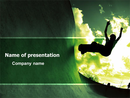 Skateboarder In A Green Colors Presentation Template, Master Slide