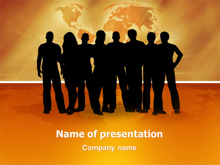 Silhouettes Of People's Presentation Template, Master Slide