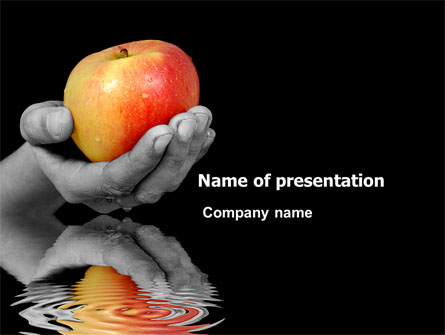 Reflection Of Apple In Hand Presentation Template, Master Slide