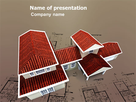 Red Roof Cottage Presentation Template, Master Slide