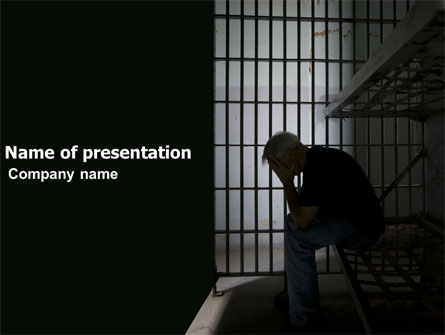 Prison Cell With Prisoner Presentation Template, Master Slide