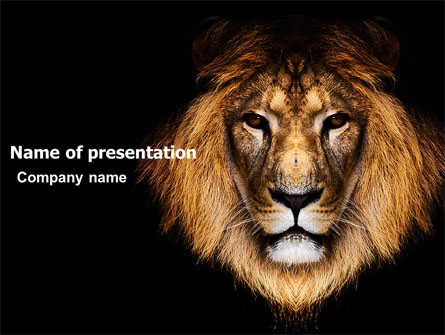 Lion With Red Mane Presentation Template, Master Slide