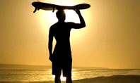 Surfer Waiting For The Wave Presentation Template