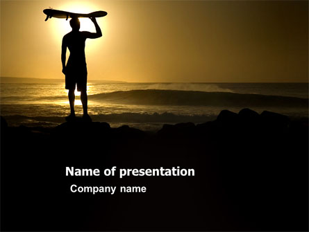 Surfer Waiting For The Wave Presentation Template, Master Slide