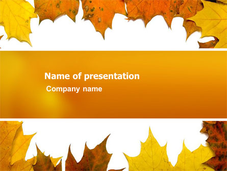 Yellow Leaves Frame Presentation Template, Master Slide