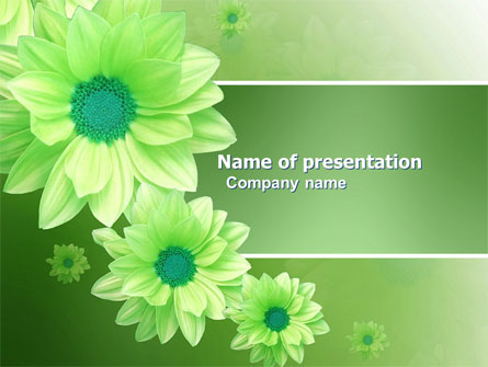 Green Flowers Presentation Template, Master Slide