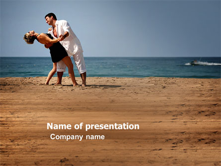 Couple Dancing On The Beach Presentation Template, Master Slide