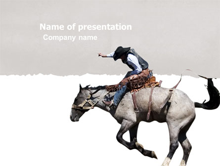Cowboy On The Wild Mustang Presentation Template, Master Slide