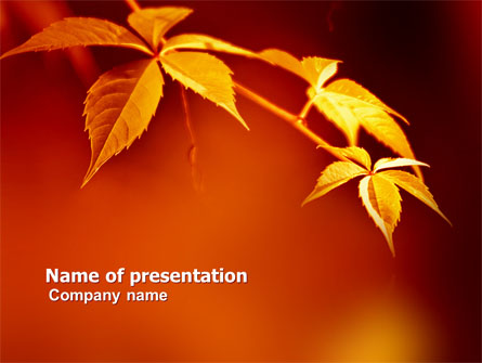 Yellow Leaves On A Yellow Stick Presentation Template, Master Slide