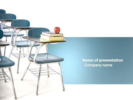 School Desk In A Classroom Presentation Template, Master Slide
