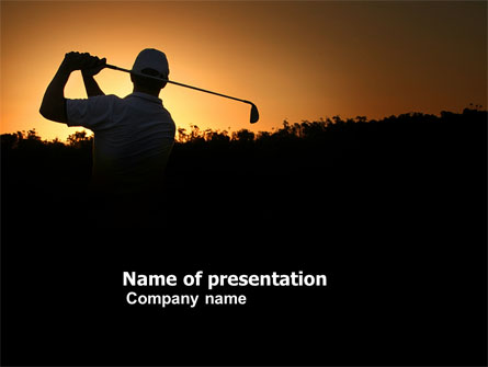 Golf Game On The Sunset Presentation Template, Master Slide