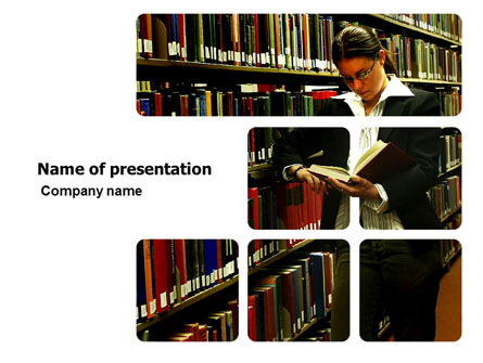 Student In The Library Presentation Template, Master Slide