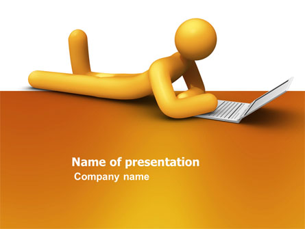 Orange Man With Laptop Presentation Template, Master Slide