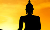 Sitting Buddha In Sunset Presentation Template