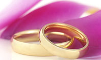 Wedding Rings In A Purple Napkin Presentation Template