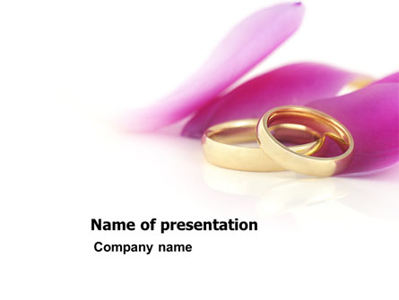 Wedding Rings In A Purple Napkin Presentation Template, Master Slide