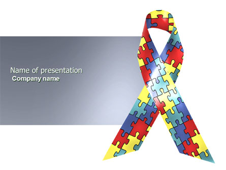 Autism Awareness Ribbon Presentation Template, Master Slide