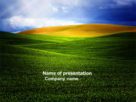 Green Field Under The Sun And Blue Sky Presentation Template, Master Slide