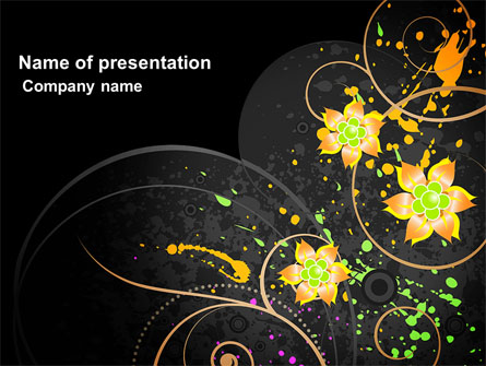 Yellow Flowers Pattern Presentation Template, Master Slide