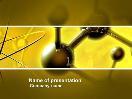Molecular Lattice In Dark Yellow Colors Presentation Template, Master Slide