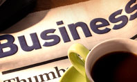 Business Newspaper With Cup Of Coffee Presentation Template