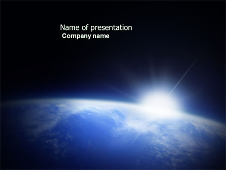 Blue Sunrise in Space Presentation Template, Master Slide