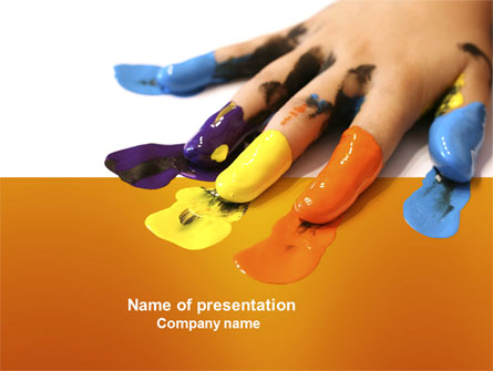Painted Fingers Presentation Template, Master Slide