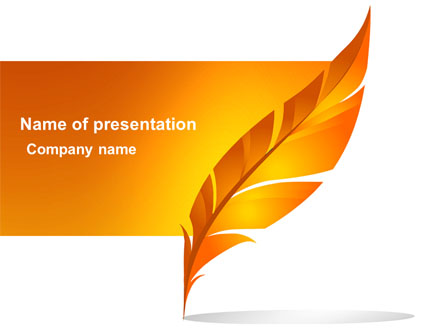 Feather In Orange Color Presentation Template, Master Slide
