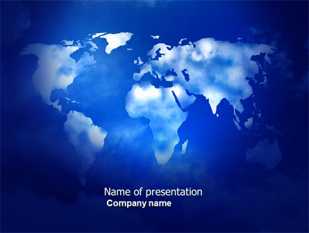 Wide World Blue Map Presentation Template, Master Slide