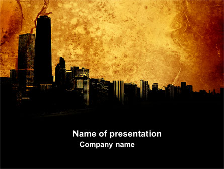 Skyline Of A City Presentation Template, Master Slide