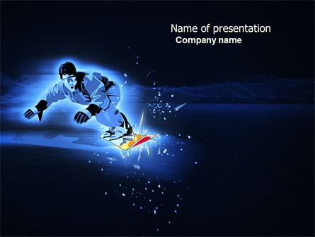 Snowboarding In A Dark Blue Background Presentation Template, Master Slide