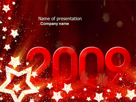 2009 yr with Star Presentation Template, Master Slide