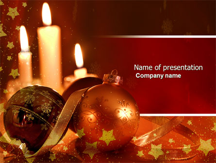 Christmas Decorations And Candles Presentation Template, Master Slide
