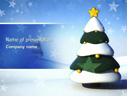 Christmas Tree On The Blue Snow Presentation Template, Master Slide
