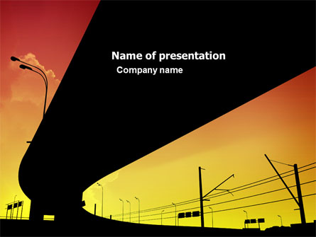 Sunset Overpass On A Highway Presentation Template, Master Slide