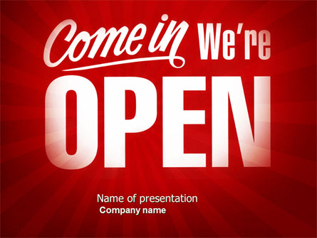 We Are Open Presentation Template, Master Slide