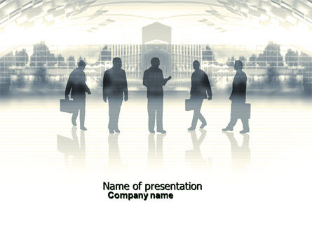 Silhouettes Of Office Workers Presentation Template, Master Slide