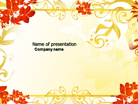 Autumn Theme With Red Leaves Presentation Template, Master Slide