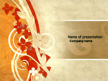 Orange Floral Theme Presentation Template, Master Slide