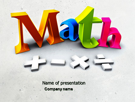 Math Addition Presentation Template, Master Slide