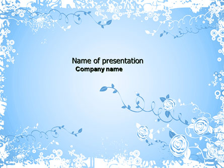 Blue Floral Theme Presentation Template, Master Slide