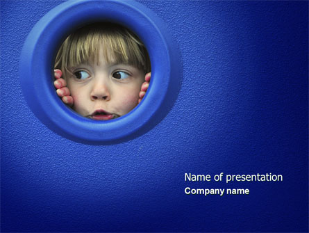 Kid Looking In Porthole Presentation Template, Master Slide