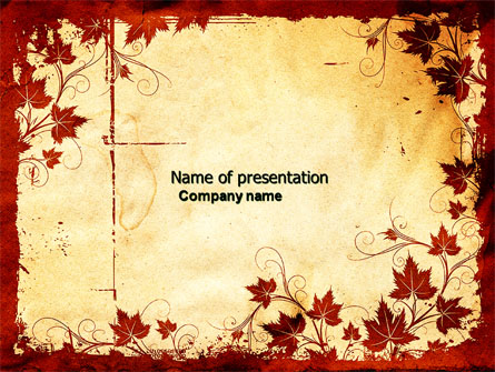 Vine Leaves Frame Presentation Template, Master Slide