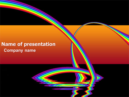 Rainbow On A Black Orange Background Presentation Template, Master Slide