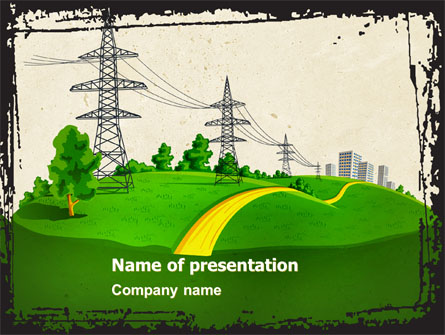 Electric Power Line Presentation Template, Master Slide