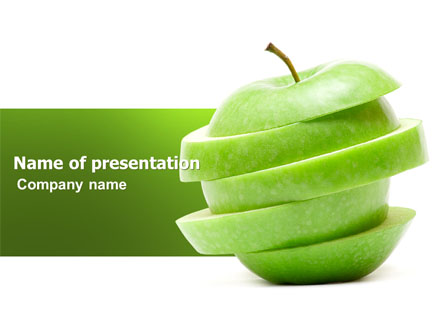 Sliced Green Apple Presentation Template, Master Slide