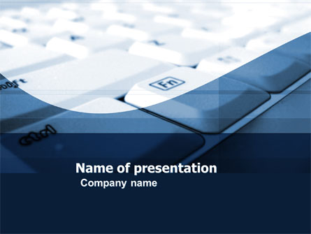 White Keyboard In A Blue Color Presentation Template, Master Slide